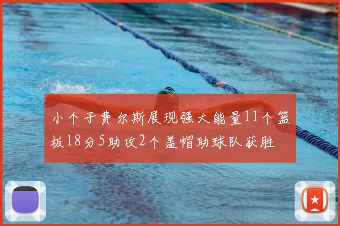 小个子费尔斯展现强大能量11个篮板18分5助攻2个盖帽助球队获胜